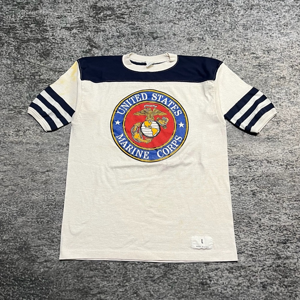 Vintage United States‎ Marine Corps Short Shirt Jersey Mens Medium 70s 80s USA